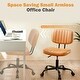 preview thumbnail 14 of 21, Armless Home Office Desk Chair, PU Leather Low Back Task Chair with Wheels, Adjustable Height 360° Rolling Vanity Chairs - N/A
