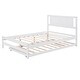 preview thumbnail 8 of 15, Full Size Platform Bed with Adjustable Trundle, Headboard for Added Stability, Pine Wood and MDF Construction, White
