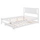 preview thumbnail 8 of 15, Full Size Platform Bed with Adjustable Trundle and Headboard, White