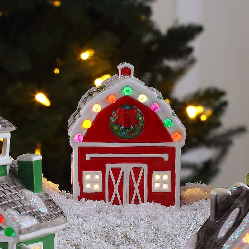 5" Nostalgic Ceramic Village Barn