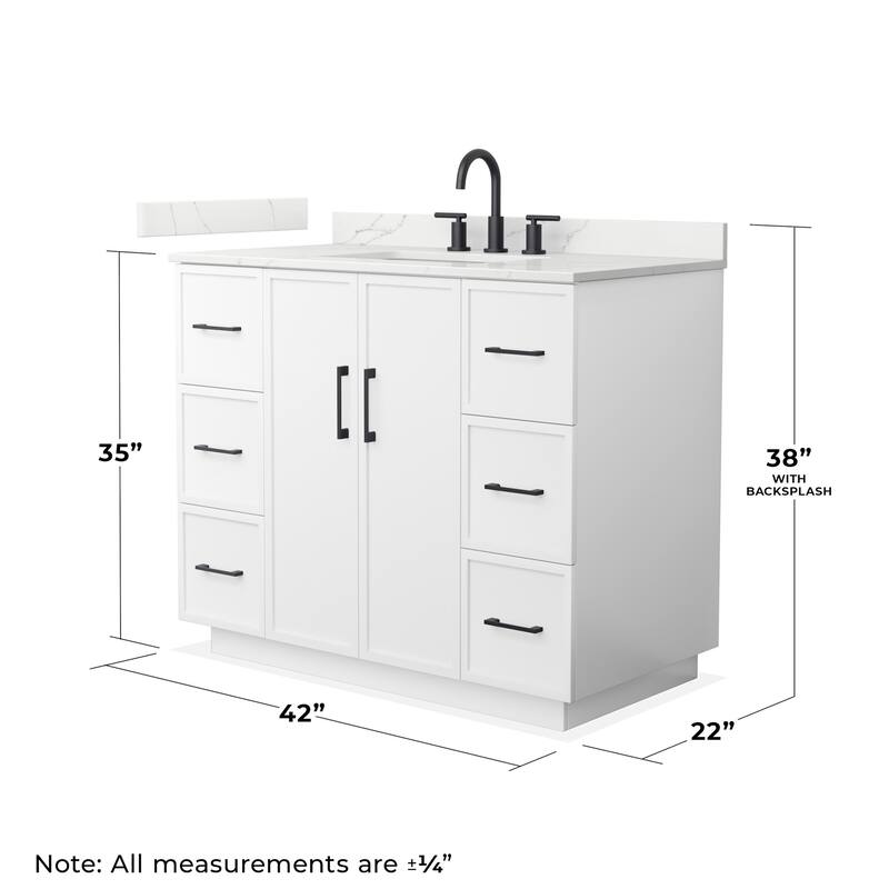 Wyndham Collection WCH7474-42S-QTZ-US3MXX Elan TK 42" Free Standing