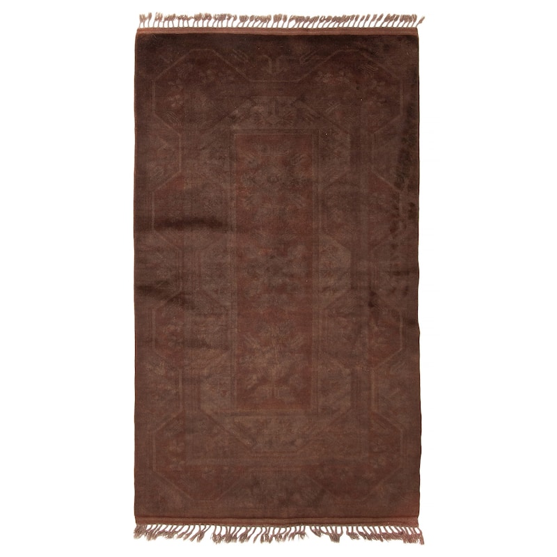 ECARPETGALLERY Hand-knotted Color Transition Taupe Wool Rug - 3'11 x 6'11 - Taupe - 3'11 x 6'11