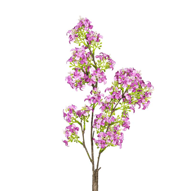 Set of 2 Lavender Purple Artificial Lilac Flower Stem Spray 27in - 27" L x 6" W x 4" DP