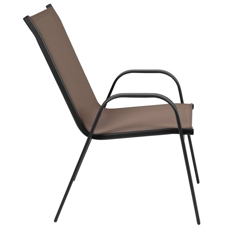 5 Pack Outdoor Stack Chair with Flex Comfort Material - Patio Stack Chair