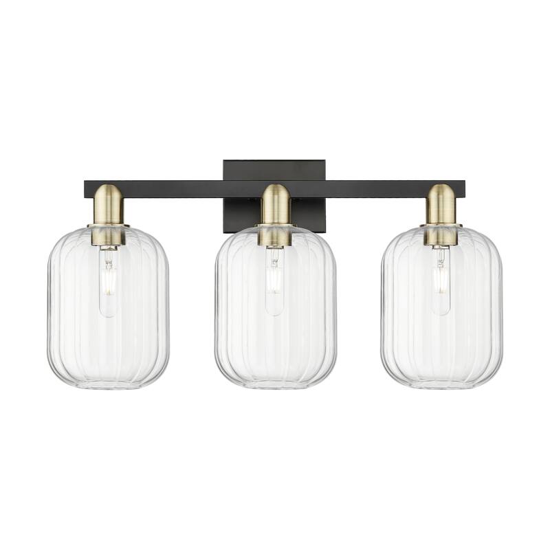 Innovations Lighting 716-3W-14-26 Preston Vanity Preston 3 Light 26" - Black Antique Brass / Clear