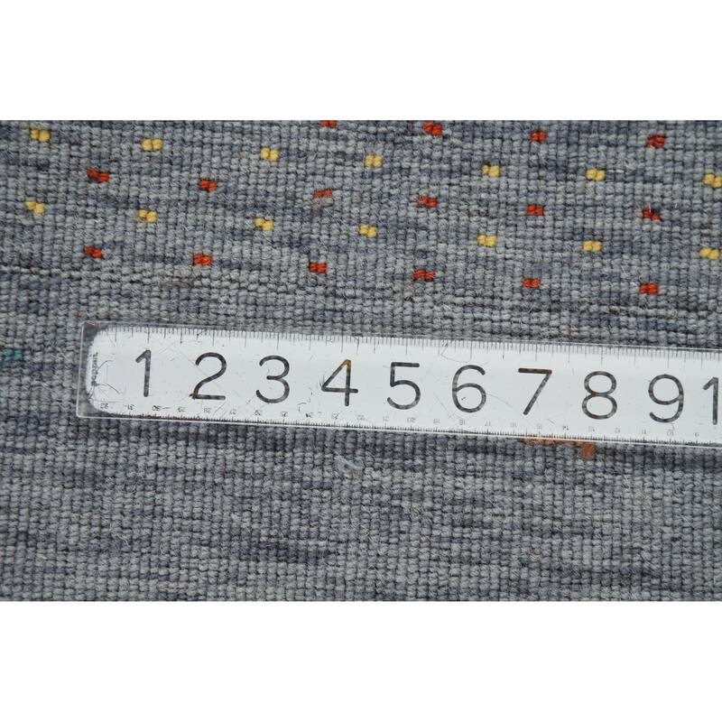 Blue Tribal Gabbeh Indian Rug Handmade Wool Carpet - 2'11" x 4'10"