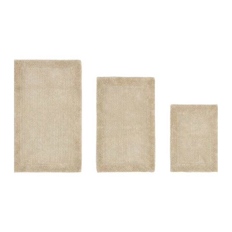 Better Trends Bath Rugs Set 100% Cotton Tufted Soft Water Absorbent Bathroom Rug for Shower, Sink Bath Mats Edge Collection