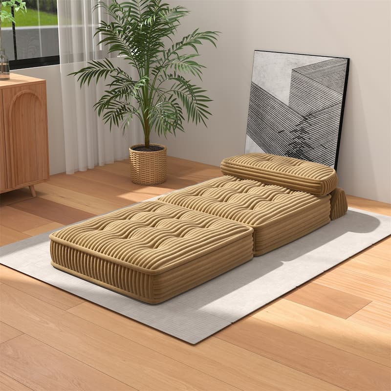 Folding Sofa Bed, Convertible Sleeper Chair with Pillow Foldable Mattress, Portable Fold Out Chair Bed Floor Sofa Lounge