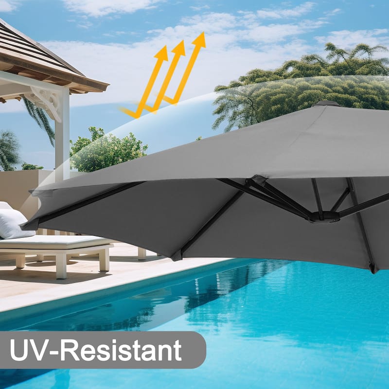 Autlaycil 13 ft Patio Umbrella with Crank Outdoor Umbrella with Base