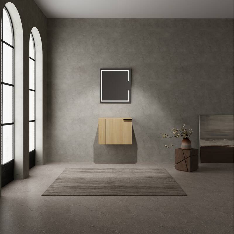 24" Oak Bathroom Vanity Cabinet with Generous Storage, Soft-Close Doors, and Easy Assembly (Sink Not Included)