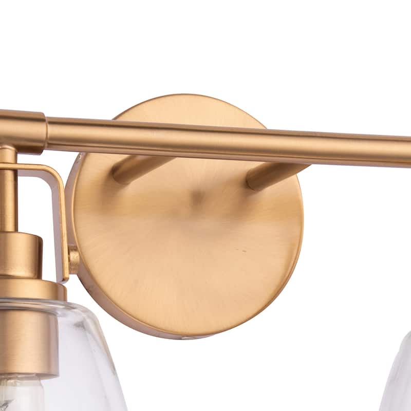 Modern Brilliance Farmhouse 2-Light Gold Vanity Light - 14.6"L x 7"W x 10.6"H