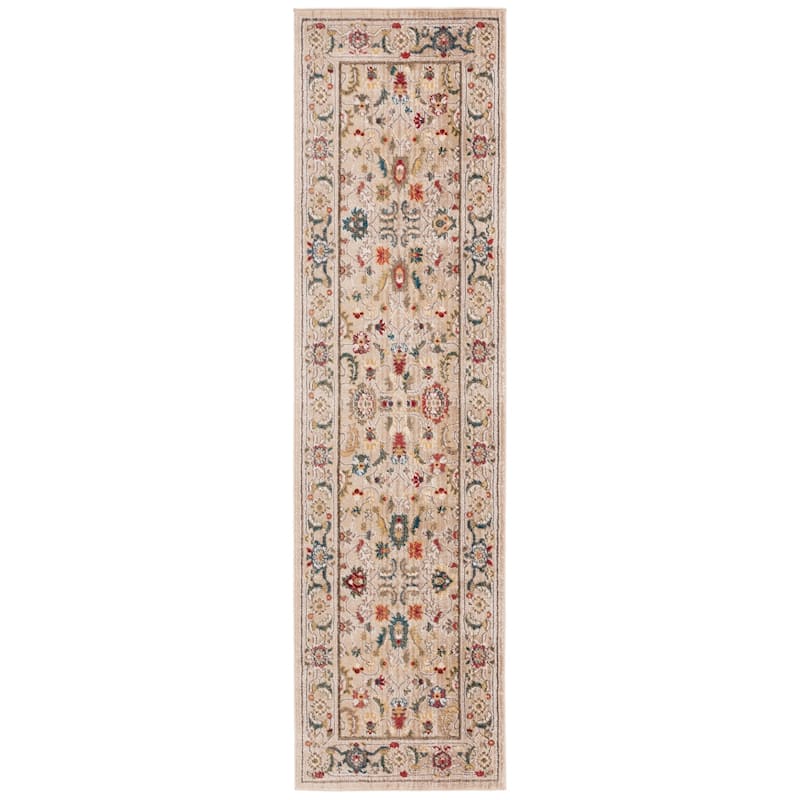 Lauren Ralph Lauren Tristan Traditional Oriental Rug Fringe - 2'2" x 14' Runner - Beige/Multi
