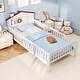 preview thumbnail 15 of 20, Twin Montessori Bed for Kids with House-Style Headboard and Storage Shelf