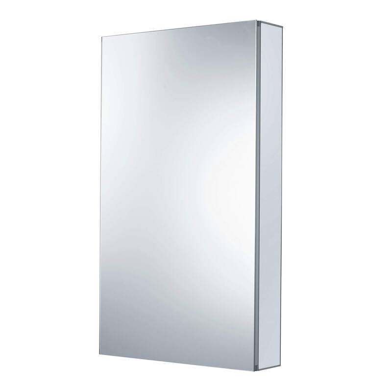 Bathroom Medicine Cabinet, Aluminum, Recessed/Surface Mount, Right/Left Hinged, Mirrored Interior - 24 X 40