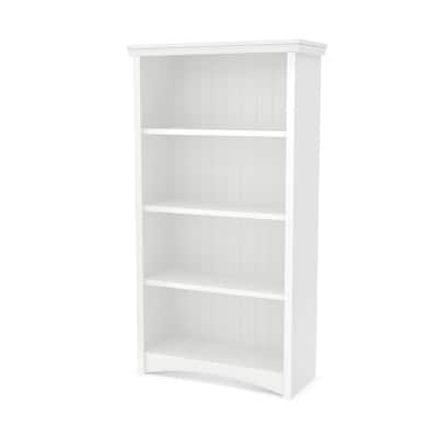 South Shore Pure White Gascony 4-shelf Bookcase