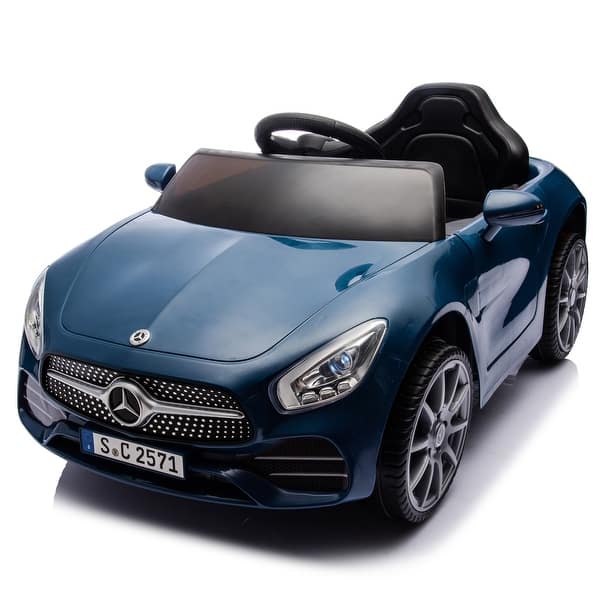 slide 2 of 80, Kids 12V Mercedes-Benz CLS 350 Ride-On Car with Volume Control, LED Lights, and Personalization Stickers Blue
