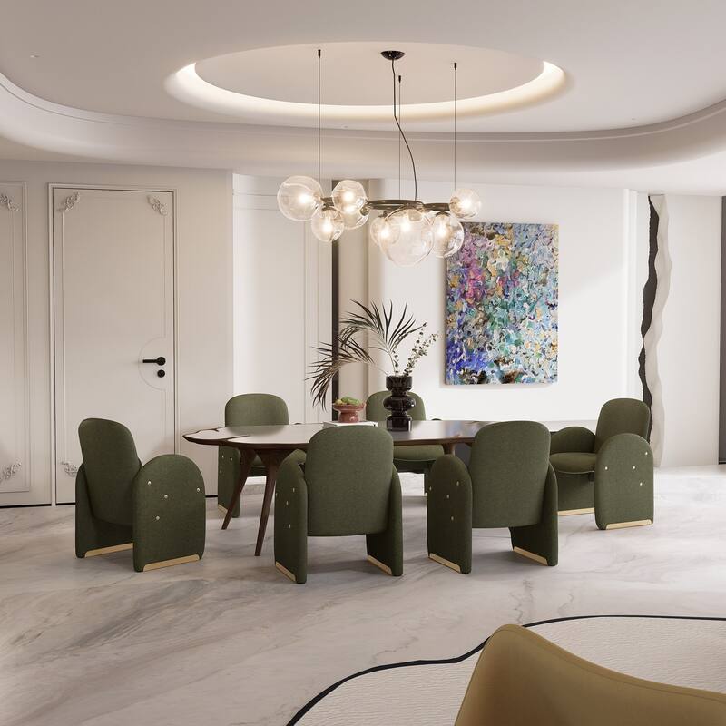 20"x19.7" Oversized Modern Dining Chair Fbaric Upholstered Dining Room Chairs