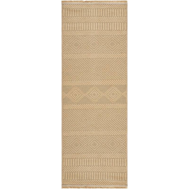 Livabliss Transitional Mystery Medallion Washable Area Rug - 2'7" x 7'3" - Tan