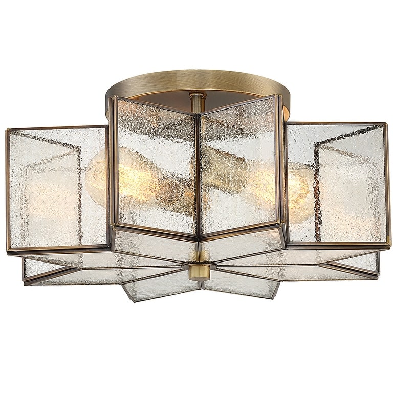 Trade Winds Stella Star Semi-Flush Mount Ceiling Light in Natural Brass