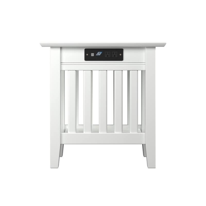 AFI Mission Chair Side Table with Charging Station