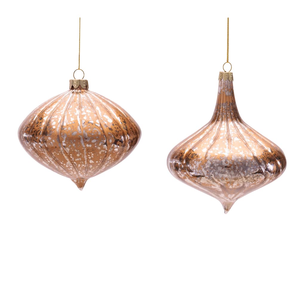 Glass Ornament Set of 4 - 4" & 4.5"H