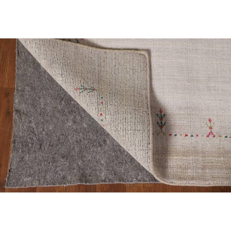 Tribal Gabbeh Indian Area Rug Hand-Knotted Wool Carpet - 8'1"x 9'10"