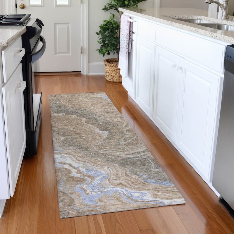 Premium Washable Super Soft Abstract Mayfield Rug - Taupe - 2'3" x 7'6"