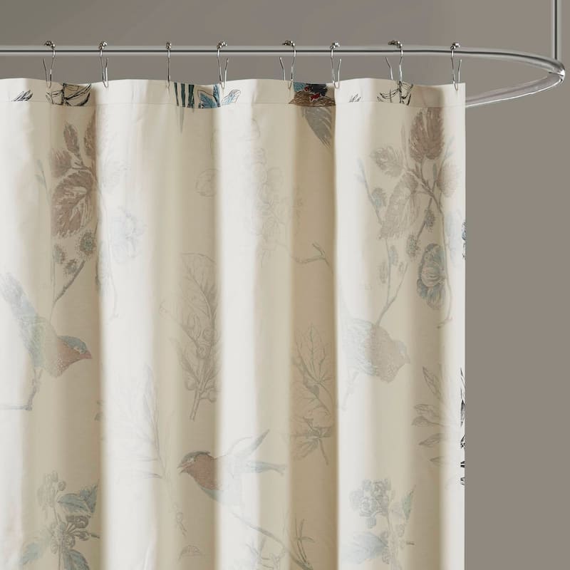 Madison Park Quincy Printed Cotton Shower Curtain