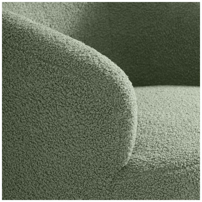 Bayville Sherpa Polyester Upholstered Barrel Chair - Faux Shearling