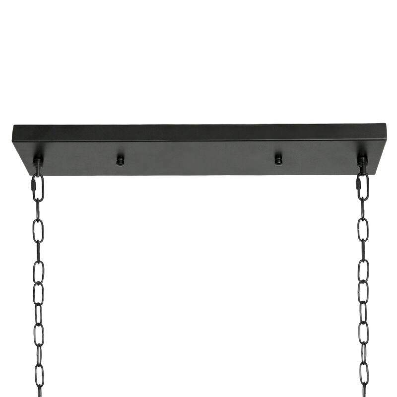 Depuley Industrial Metal Rectangle Kitchen Island Chandelier Black