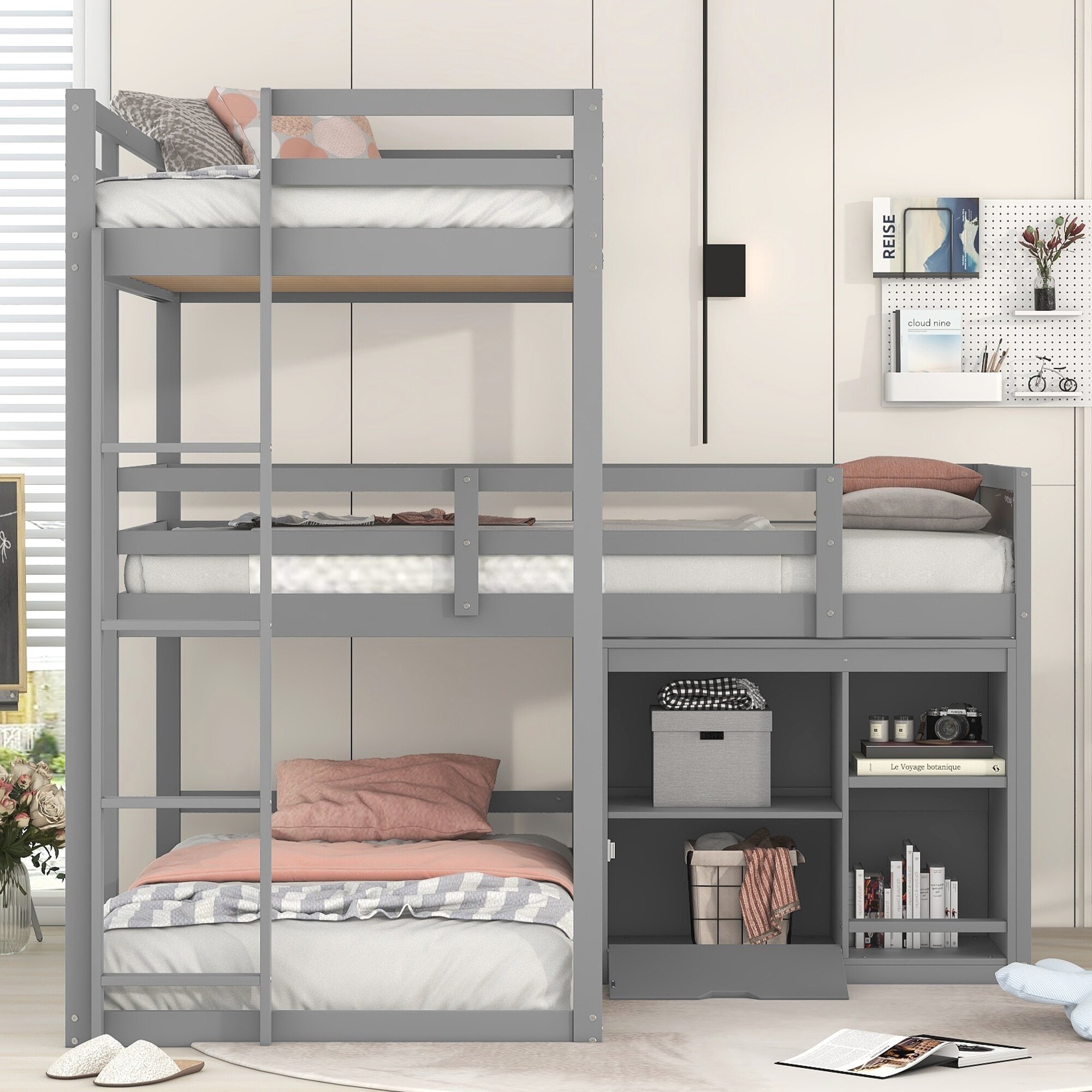 L shaped hotsell triple bunk