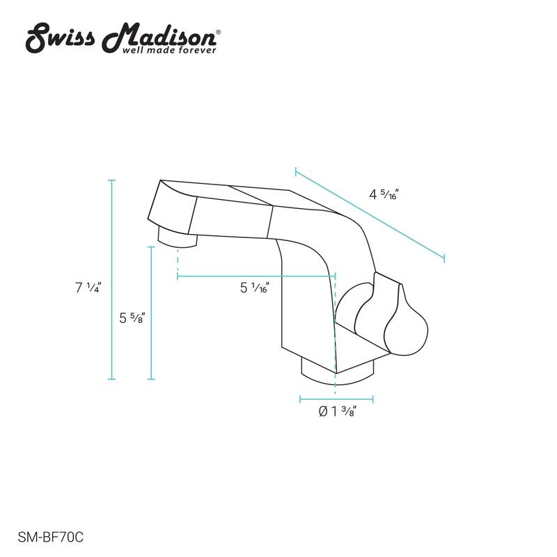Swiss Madison SM-BF70 Virage 1.2 GPM Single Hole Bathroom Faucet