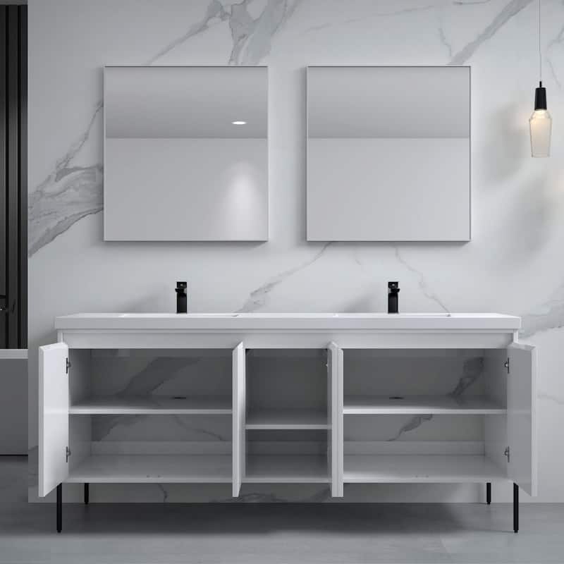 Ripple 72" Double Bathroom Vanity Kit (Assembly Required)