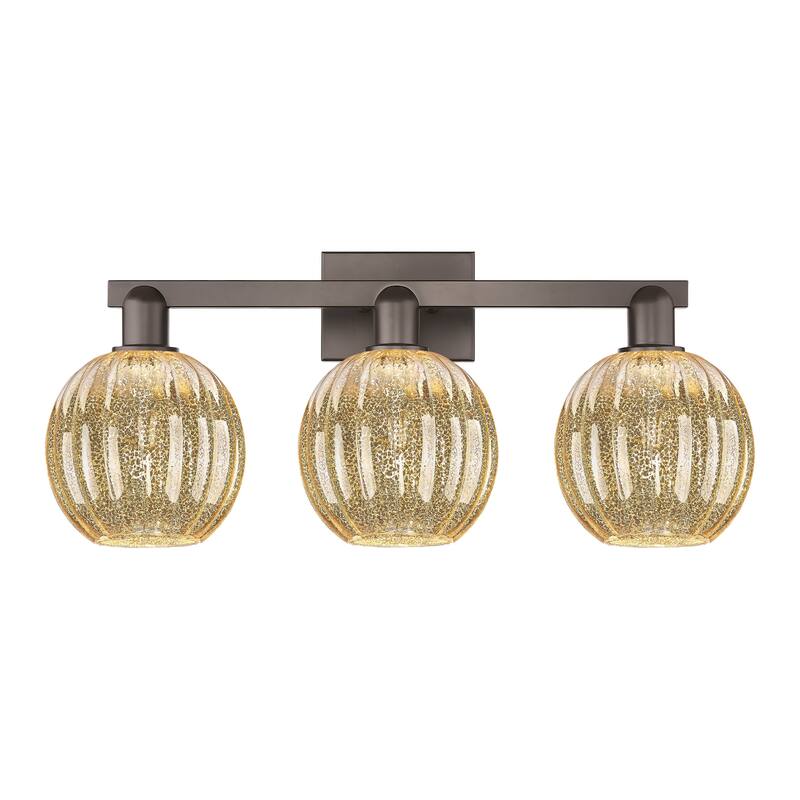 Innovations Lighting Downtown Urban - Preston - 3 Light 26" Globe Shade Bath Vanity Light