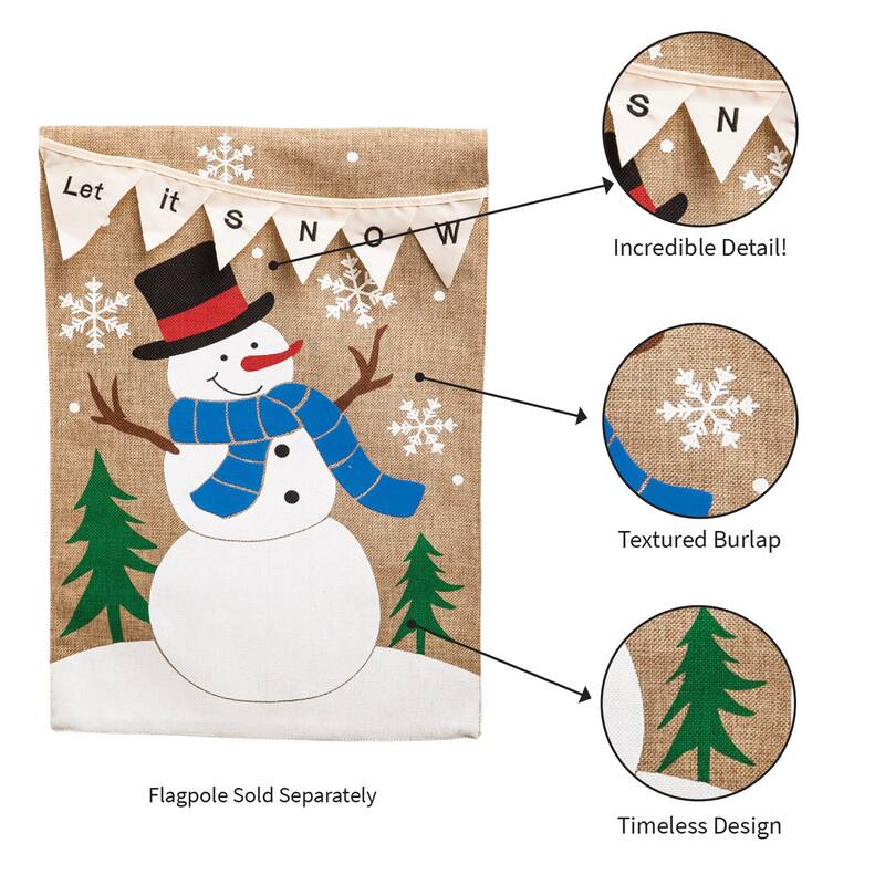 12.5 in. x 18 in. Let it Snow Garden Burlap Flag