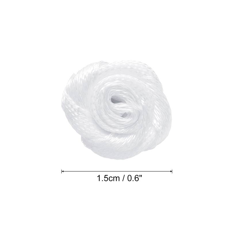 100pcs 1.5cm Mini Ribbon Roses for Crafts Artificial Fabric Flowers - White