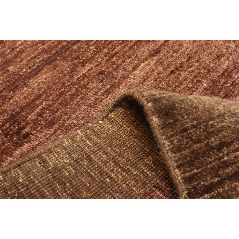 ECARPETGALLERY Hand-knotted Peshawar Ziegler Dark Brown Wool Rug - 5'7 x 8'1