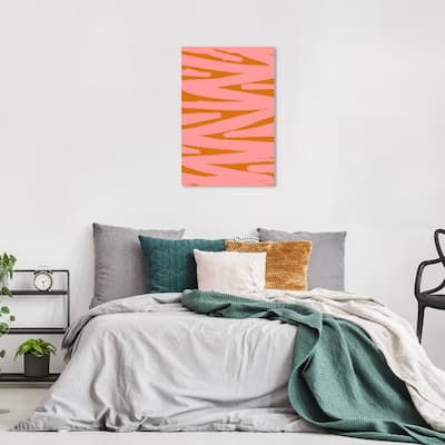 Wynwood Studio Canvas Abstract Lines will continue Pink and Pumpkin Modern & Contemporary Wall Art Canvas Print