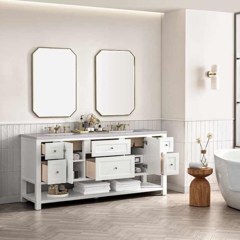 James Martin Vanities Breckenridge 72" Double Vanity, Bright White