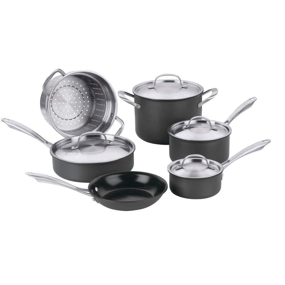Cuisinart BSC7-11 Black Stainless Cookware Set, 11 Piece Bundle - Bed Bath  & Beyond - 28533215