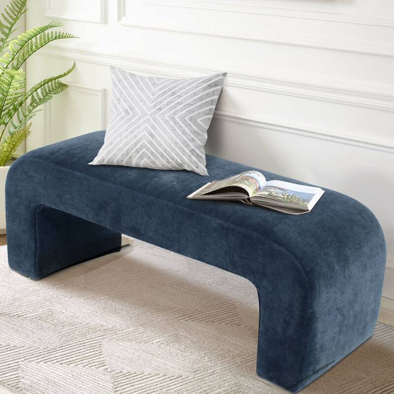 Upholstered Bench - Blue