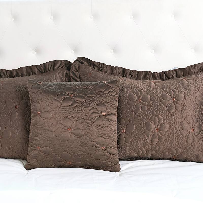 Serent Matte Satin Ruffle Bedspread Set