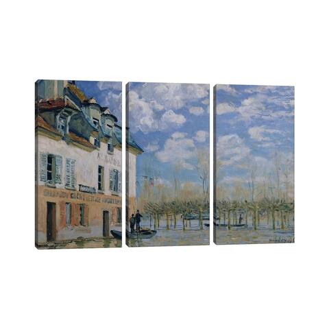 iCanvas "The Boat in the Flood, Port-Marly, 1876" by Alfred Sisley 3-Piece Canvas Wall Art Set