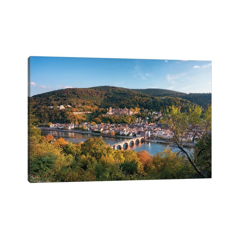 iCanvas "Autumn View Of Heidelberg Castle And Old Bridge, Baden-Wuerttemberg, Germany" by Jan Becke Canvas Print