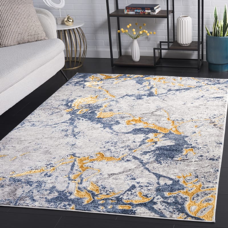 SAFAVIEH Amelia Tamar Modern & Contemporary Rug - 8' x 10' - Ivory/Blue Gold