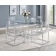 preview thumbnail 2 of 15, Keeling 5-Piece Round Glass Top Acrylic Dining Set Chrome