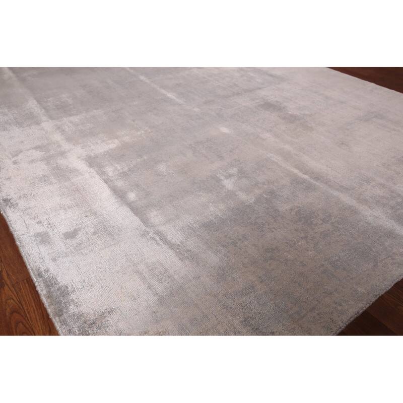 Abstract Indian Area Rug Hand-Knotted Wool Carpet - 5'8"x 7'10"
