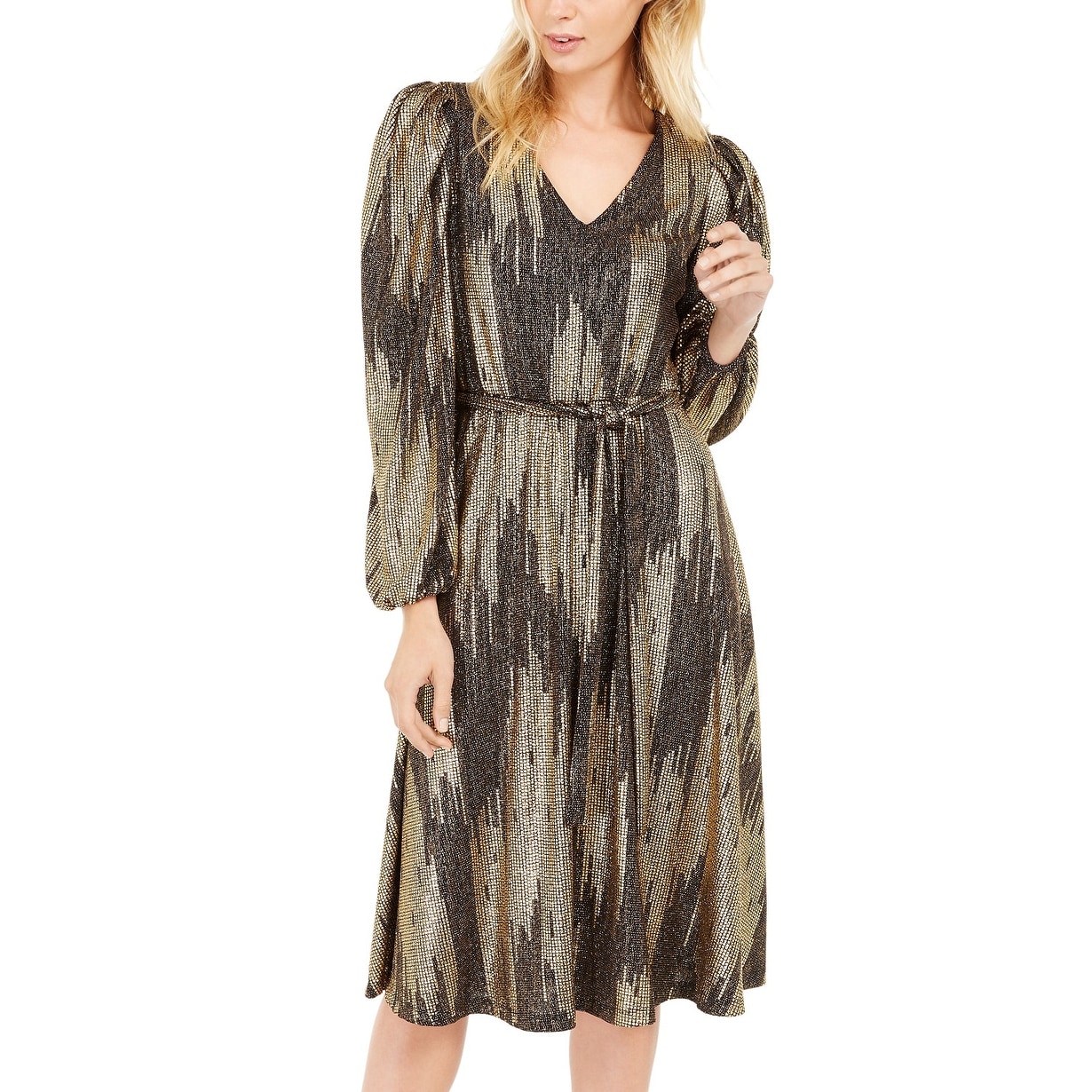 calvin klein gold sequin dress