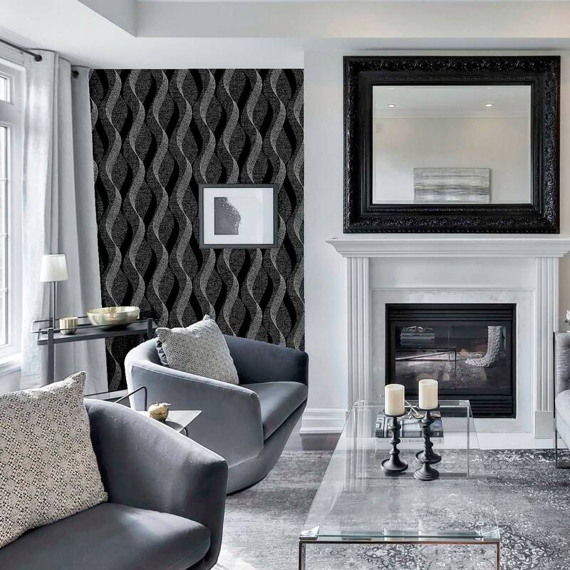 Arthouse Wilhelmina Black Ribbon Wallpaper