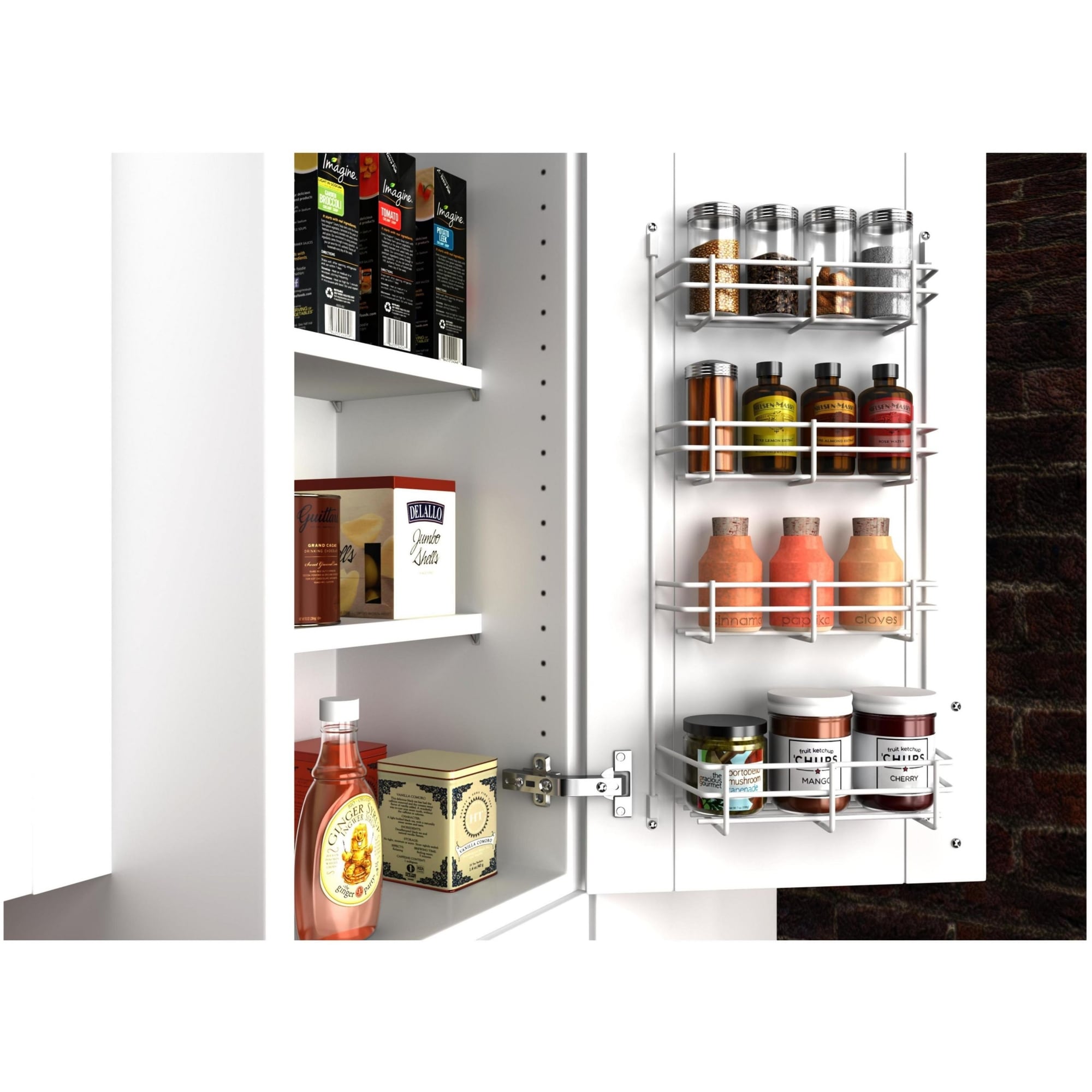 Rev A Shelf 565 Series 10 Inch Cabinet Door 4 Shelf Spice Rack
